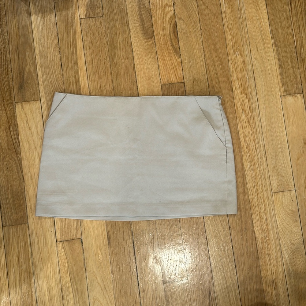 tan mini skirt